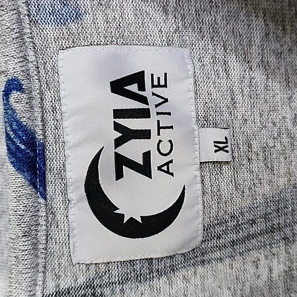 Zyia Grey Floral Long Sleeves Sweatshirt Size XL - Picture 7 of 8